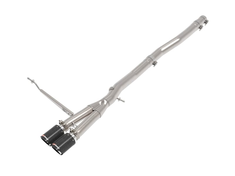 Kies-Motorsports aFe aFe 14-24 Mini Cooper S MACH Force-Xp 3in to 2-1/2in 304SS Cat-Back Exhaust w/ Carbon Fiber Tip Main image