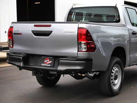 Kies-Motorsports aFe aFe 15-26 Toyota Hilux L4-2.4/2.8L (td) Vulcan Series 3in SS Rear-Side Exit Exhaust w/ Black Tip