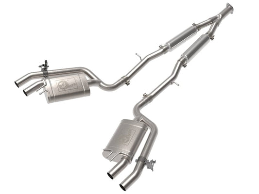 Kies-Motorsports aFe aFe Gemini XV 3in to Dual 2-1/2in 304 SS Cat-Back Exhaust w/ Cut-Out 18-21 Kia Stinger L4-2.0L (t)