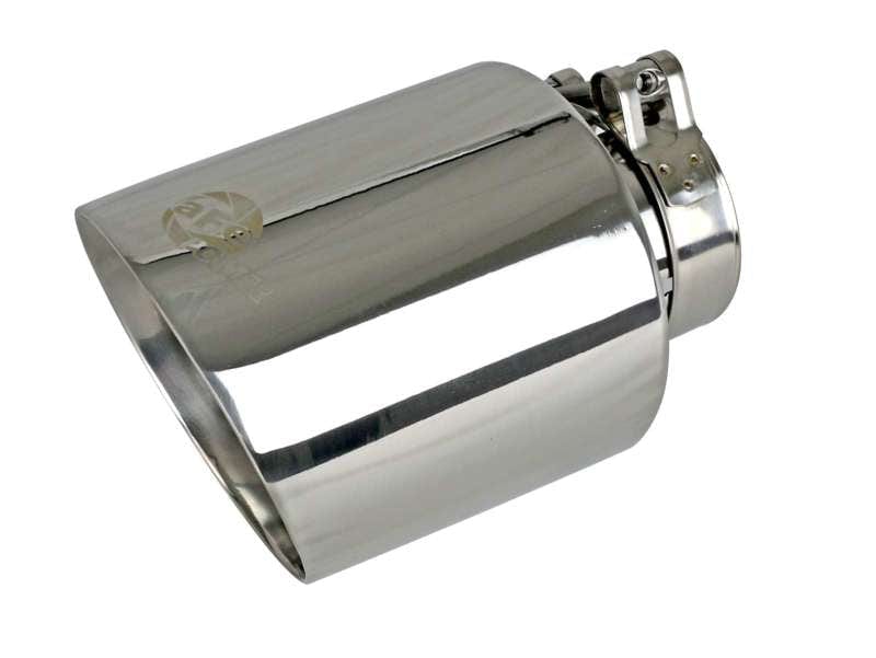 Kies-Motorsports aFe aFe MACH Force-Xp 2-1/2in 304 SS Clamp-On Exhaust Tip 2.5in In / 4.5in Out / 7in.L - Polished Main image