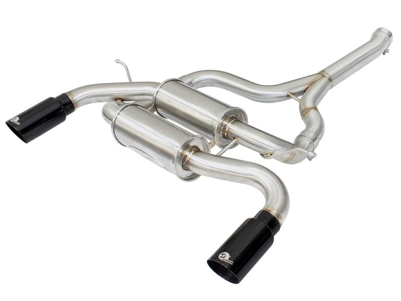 Kies-Motorsports aFe aFe MACHForce XP SS-304 Black Tip 2.5in Dia Axle Back Exhaust 12-15 BMW 335i (F30) 3.0L (t) Main image
