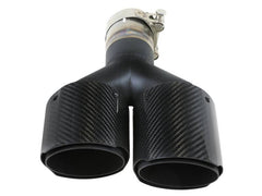 Kies-Motorsports aFe aFe Takeda 2.5in 304 Stainless Steel Clamp-on Exhaust Tip Driver side 2.5in Inlet 4in Dual-Carbon