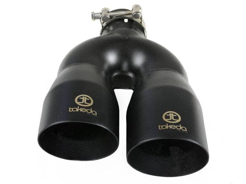 Kies-Motorsports aFe aFe Takeda 2.5in 304 Stainless Steel Clamp-on Exhaust Tip Driver Side 2.5in Inlet 4inDual-Black