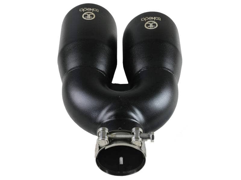 aFe Takeda 2.5in 304 Stainless Steel Clamp-on Exhaust Tip Driver Side 2.5in Inlet 4inDual-Black Secondary image