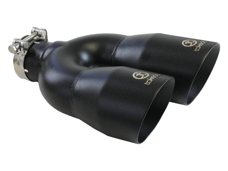 Kies-Motorsports aFe aFe Takeda 2.5in 304 Stainless Steel Clamp-on Exhaust Tip Driver Side 2.5in Inlet 4inDual-Black
