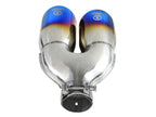 Kies-Motorsports aFe aFe Takeda 2.5in 304 Stainless Steel Clamp-on Exhaust Tip Driver Side 2.5in Inlet 4inDual-Blue Flame