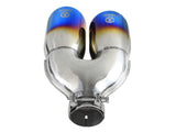 Kies-Motorsports aFe aFe Takeda 2.5in 304 Stainless Steel Clamp-on Exhaust Tip Driver Side 2.5in Inlet 4inDual-Blue Flame