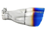 Kies-Motorsports aFe aFe Takeda 2.5in 304 Stainless Steel Clamp-on Exhaust Tip Driver Side 2.5in Inlet 4inDual-Blue Flame