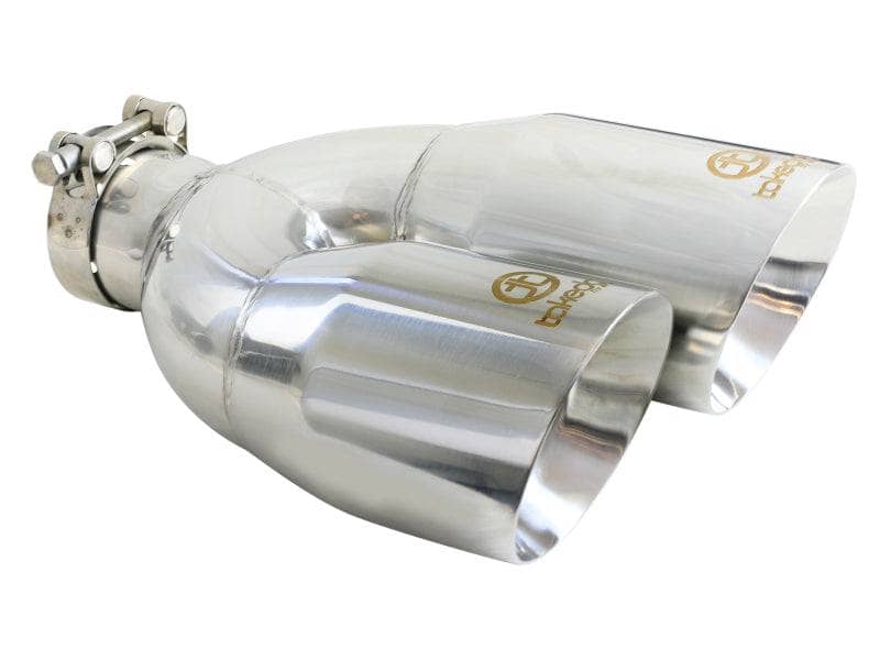 Kies-Motorsports aFe aFe Takeda 2.5in 304 Stainless Steel Clamp-on Exhaust Tip Drivers Side 2.5in Inlet 4inDual- Polished Main image