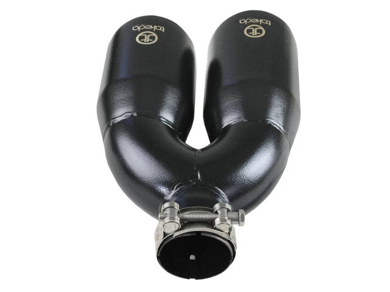 Kies-Motorsports aFe aFe Takeda 2.5in 304 Stainless Steel Clamp-on Exhaust Tip Passenger Side 2.5in Inlet 4inDual - Black