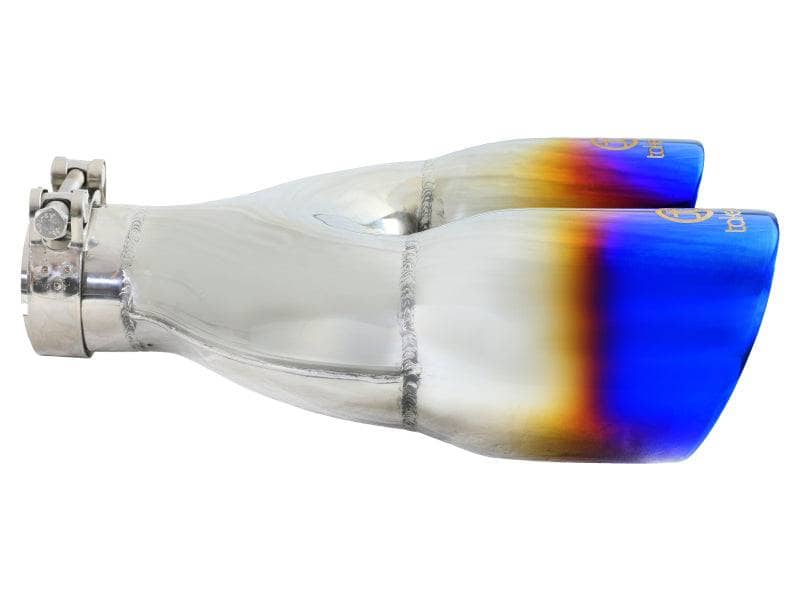 Kies-Motorsports aFe aFe Takeda 2.5in 304 Stainless Steel Clamp-on Exhaust Tip Passenger Side 2.5in Inlet 4inDual - Blue