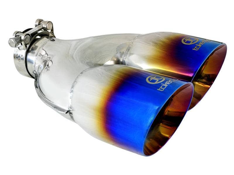 Kies-Motorsports aFe aFe Takeda 2.5in 304 Stainless Steel Clamp-on Exhaust Tip Passenger Side 2.5in Inlet 4inDual - Blue Main image