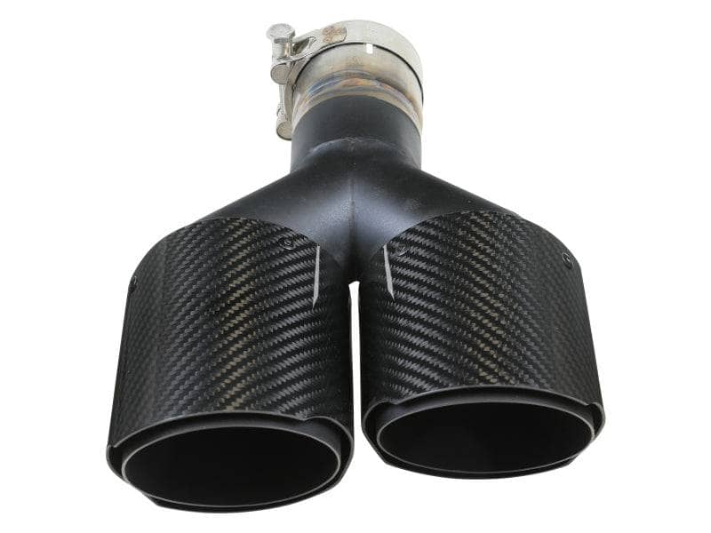Kies-Motorsports aFe aFe Takeda 2.5in 304 Stainless Steel Clamp-on Exhaust Tip Passenger Side 2.5in Inlet 4inDual-Carbon