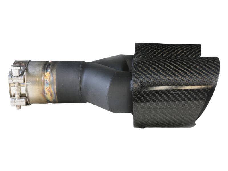 aFe Takeda 2.5in 304 Stainless Steel Clamp-on Exhaust Tip Passenger Side 2.5in Inlet 4inDual-Carbon Secondary image