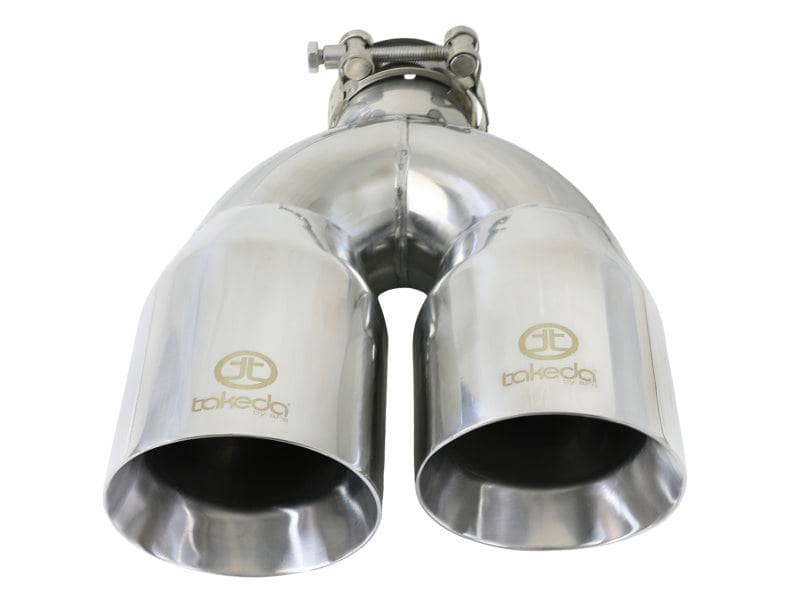 Kies-Motorsports aFe aFe Takeda 2.5in 304 Stainless Steel Clamp-on Tip Passenger Side 2.5in Inlet 4inDual - Polished