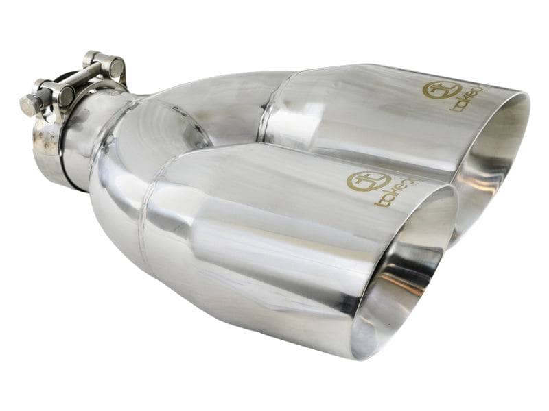 Kies-Motorsports aFe aFe Takeda 2.5in 304 Stainless Steel Clamp-on Tip Passenger Side 2.5in Inlet 4inDual - Polished Main image
