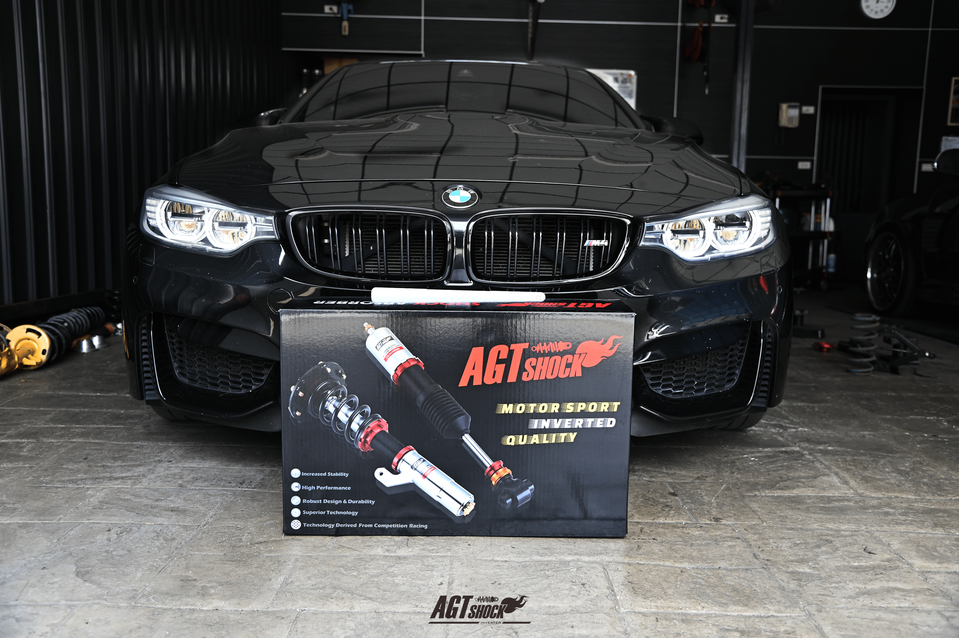 Kies-Motorsports AGT Shock AGT Shock 2014-2020 F82/F83 M4 MK1 Front Inverted Fork/Rear Flip - Front Spring Rate: 7K210 Rear Spring Rate: 10K200 Main image