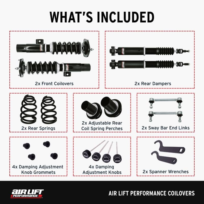 Kies-Motorsports Air Lift Air Lift Performance 15-20 Audi A3 / 15-24 VW GTI Coilover Kit