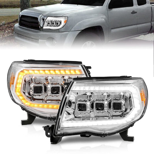 Kies-Motorsports ANZO ANZO 05-11 Toyota Tacoma LED Projector Headlights w/Light Bar Swtchbk Seq. Chrome w/Initiation Light