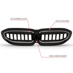 Kies-Motorsports ANZO Anzo 19-22 BMW 3 Series Black Housing Full LED Front Grille w/ Initiation & Running Light