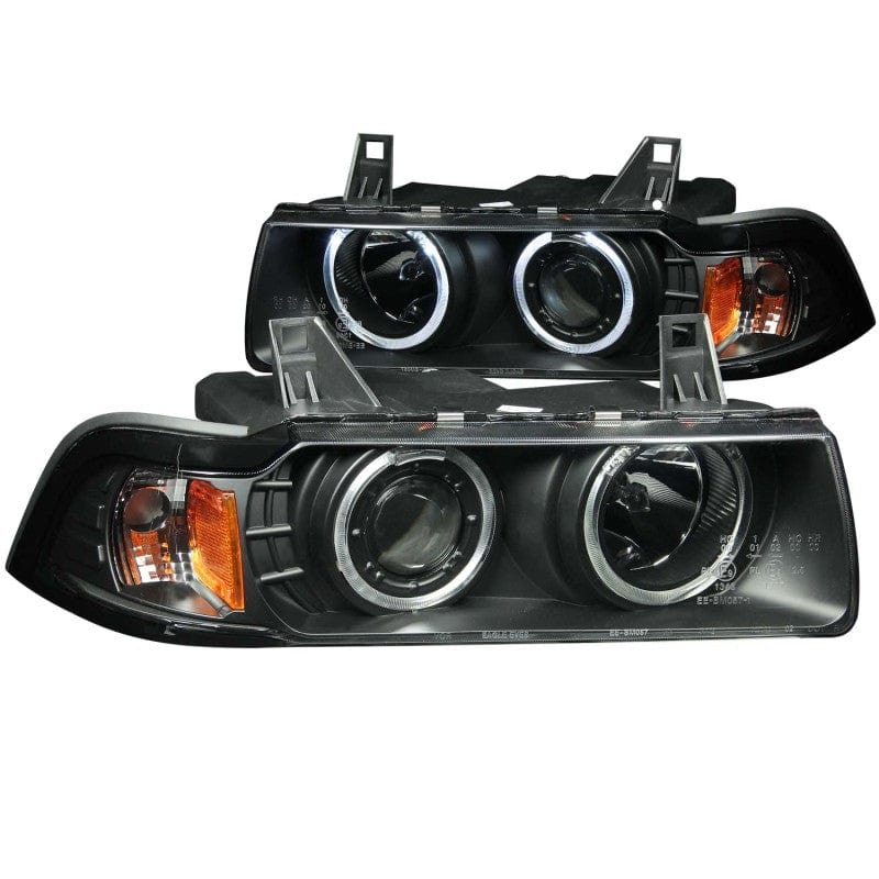 Kies-Motorsports ANZO ANZO 1992-1998 BMW 3 Series E36 Projector Headlights w/ Halo Black (CCFL) G2 Main image