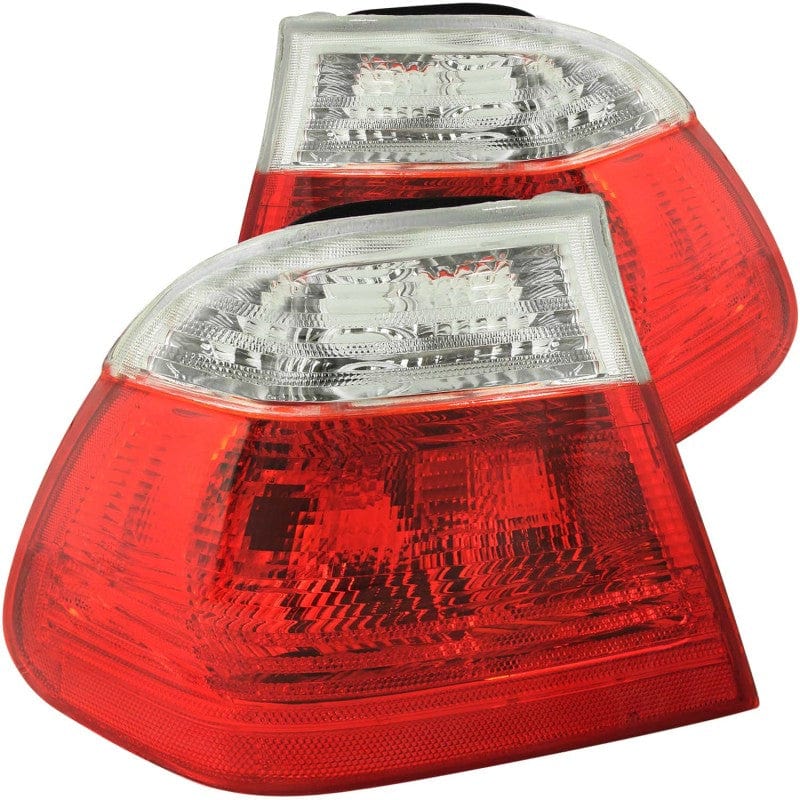 ANZO 1999-2001 BMW 3 Series E46 Taillights Red/Clear Secondary image