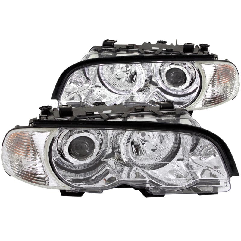 ANZO 2000-2003 BMW 3 Series E46 Projector Headlights w/ Halo Chrome Secondary image