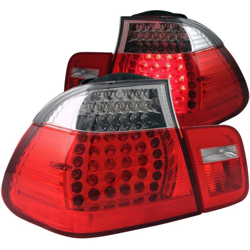 ANZO 2002-2005 BMW 3 Series E46 LED Taillights Red/Clear Secondary image