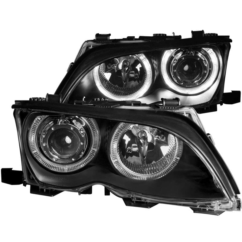 Kies-Motorsports ANZO ANZO 2002-2005 BMW 3 Series E46 Projector Headlights w/ Halo Black Main image