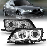 Kies-Motorsports ANZO ANZO 2002-2005 BMW 3 Series E46 Projector Headlights w/ Halo Chrome