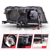 Kies-Motorsports ANZO ANZO 2002-2005 BMW 3 Series E46 Projector Headlights w/ Halo Chrome