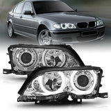 Kies-Motorsports ANZO ANZO 2002-2005 BMW 3 Series E46 Projector Headlights w/ Halo Chrome