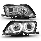 Kies-Motorsports ANZO ANZO 2002-2005 BMW 3 Series E46 Projector Headlights w/ Halo Chrome