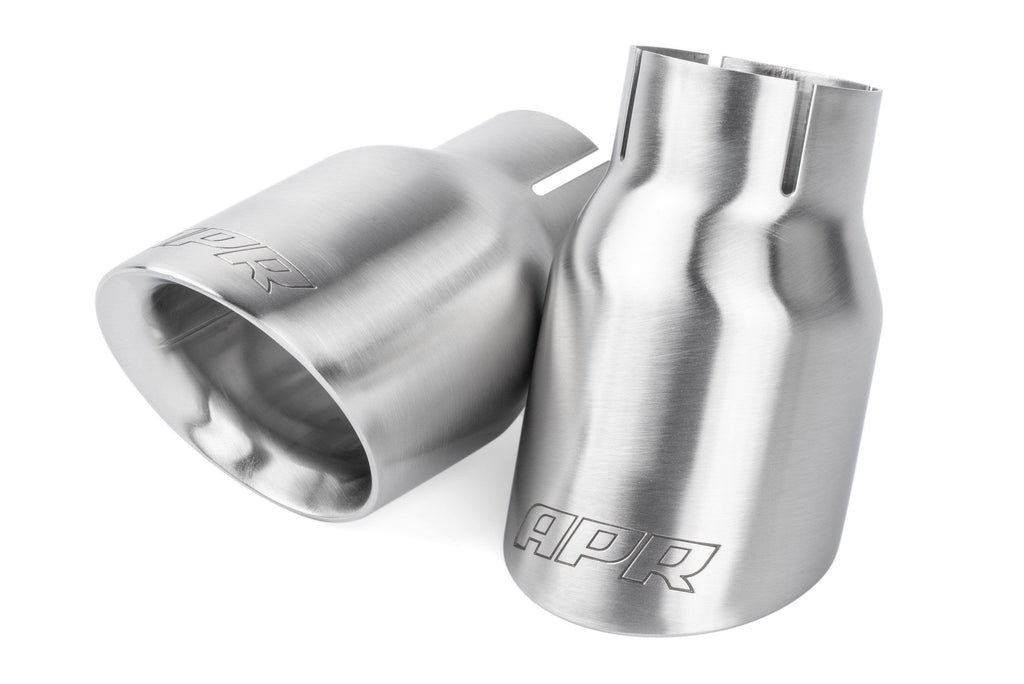 Kies-Motorsports APR APR Double-Walled 3.5" Slash-Cut Tips (Brushed Silver) - Set of 2 Brushed Silver