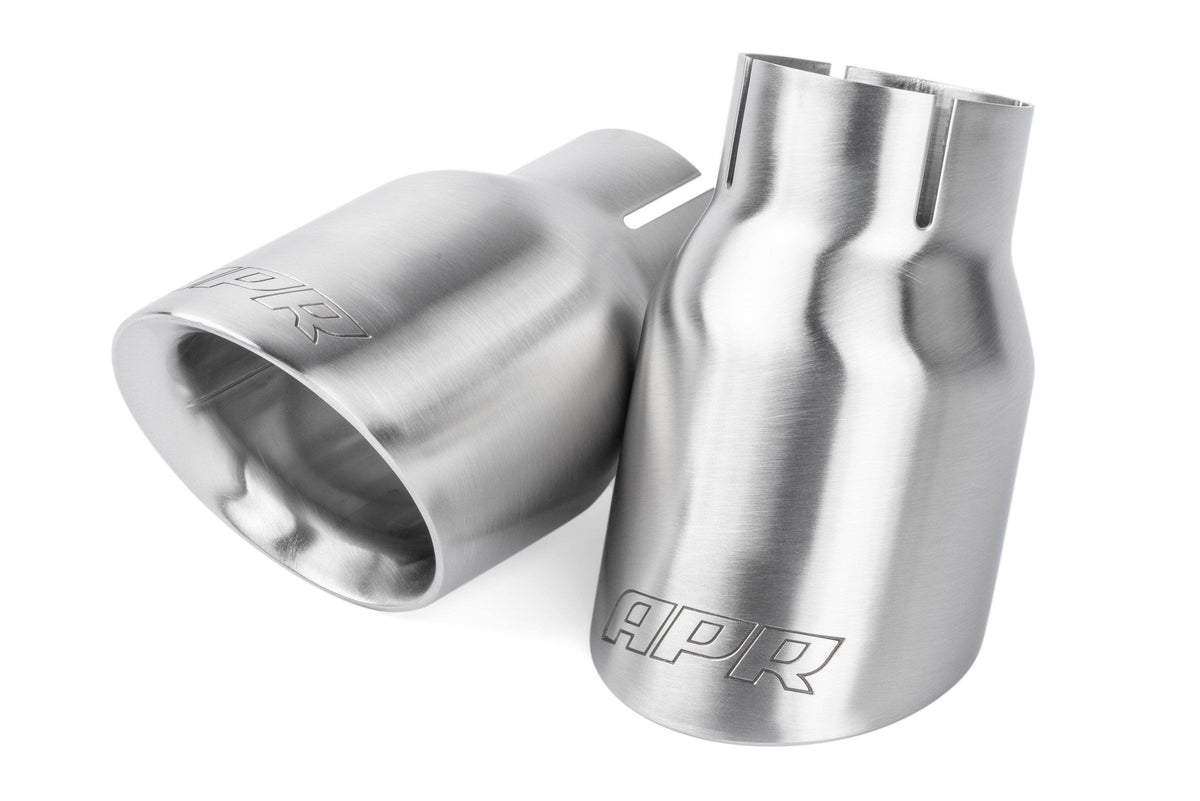 Kies-Motorsports APR APR Double-Walled 3.5" Slash-Cut Tips (Brushed Silver) - Set of 2 Brushed Silver