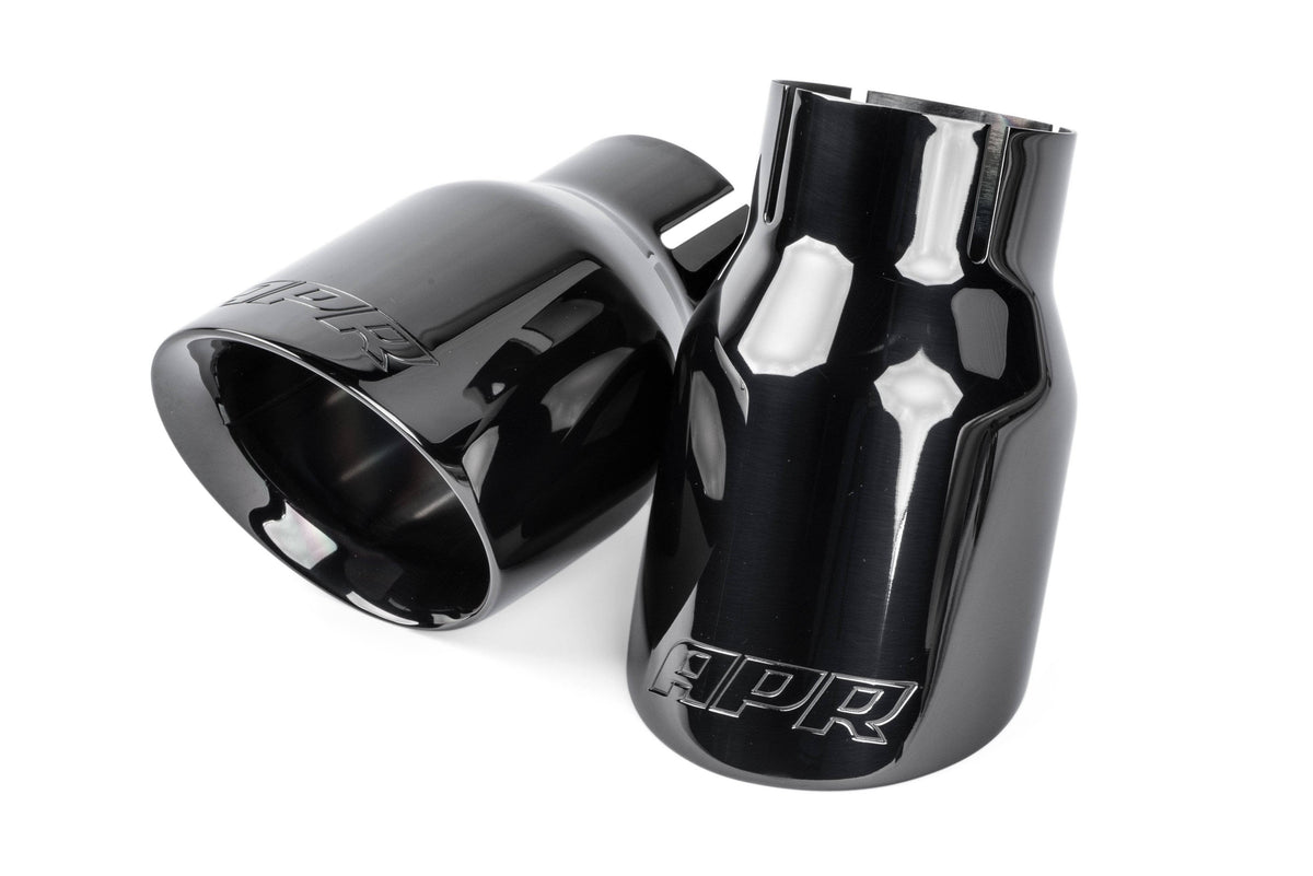 Kies-Motorsports APR APR Double-Walled 3.5" Slash-Cut Tips (Diamond Black) - Set of 2 Polished Diamond Black