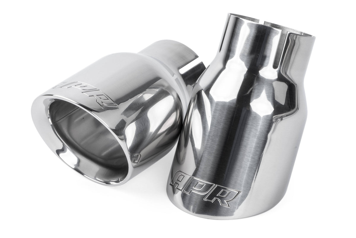Kies-Motorsports APR APR Double-Walled 3.5" Slash-Cut Tips (Polished Silver) - Set of 2 Polished Silver