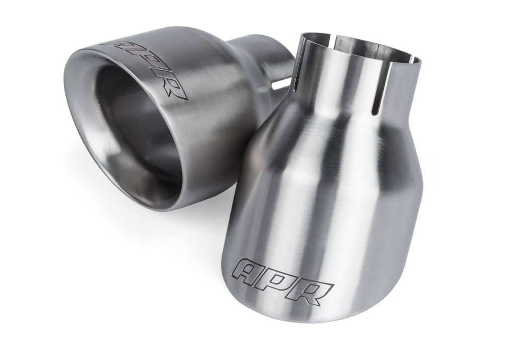 Kies-Motorsports APR APR Double-Walled 4" Slash-Cut Tips (Brushed) - Set of 2 Brushed Silver