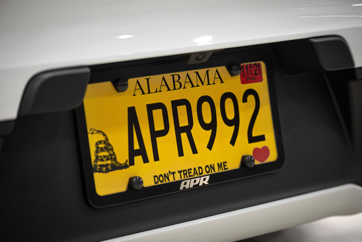 Kies-Motorsports APR APR License Plate Frame - Slim, Black w/ Hiders Thin Frame