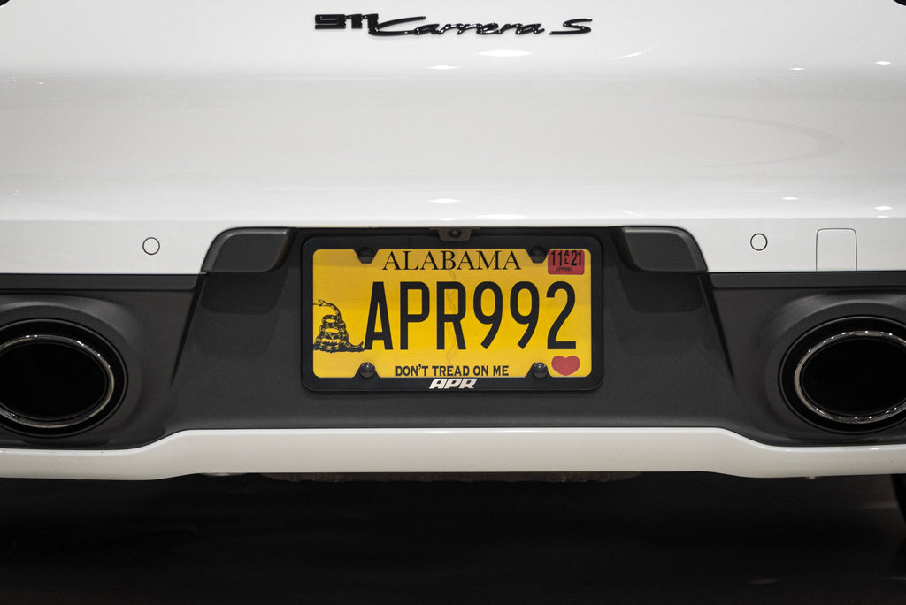 Kies-Motorsports APR APR License Plate Frame - Slim, Black w/ Hiders Thin Frame