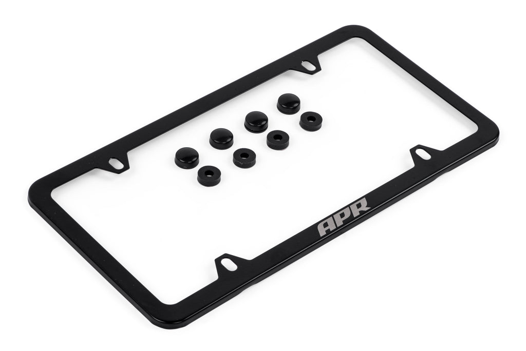 Kies-Motorsports APR APR License Plate Frame - Slim, Black w/ Hiders Thin Frame