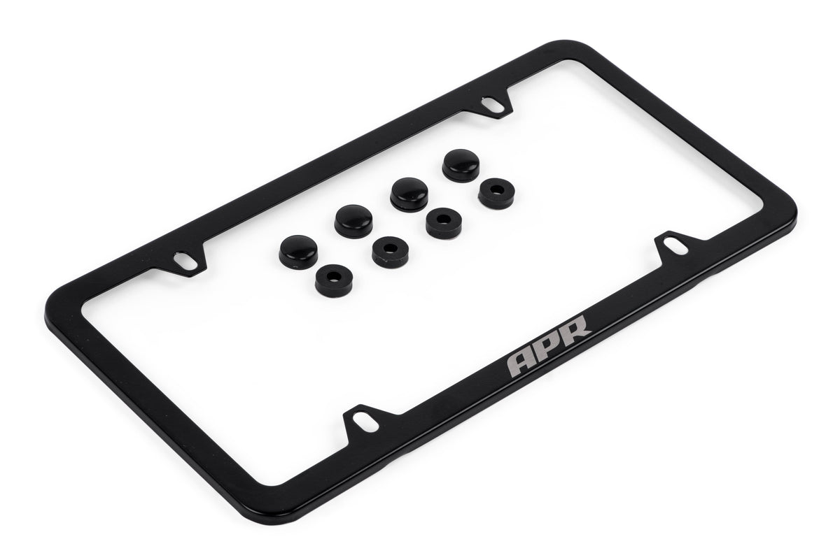 Kies-Motorsports APR APR License Plate Frame - Slim, Black w/ Hiders Thin Frame