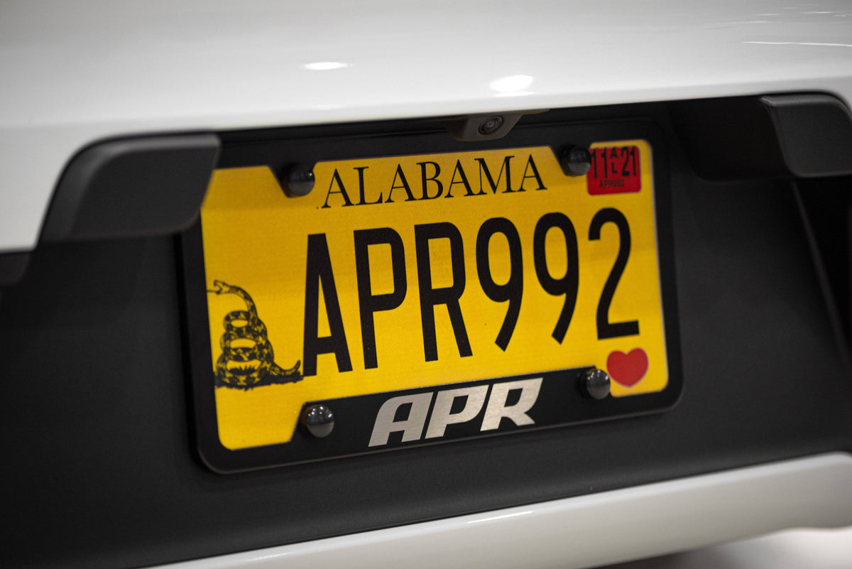 Kies-Motorsports APR APR License Plate Frame - Thick, Black w/ Hiders Thick Frame