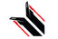 Kies-Motorsports APR APR Sideburns - Black APR / Red Stripe Black / Red