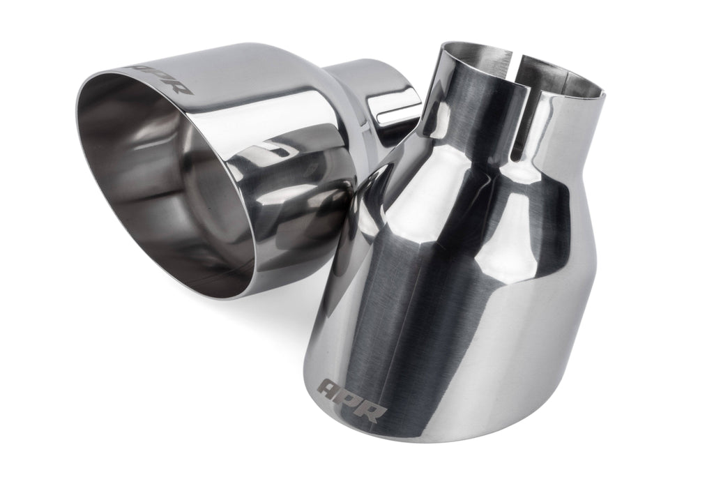 Kies-Motorsports APR APR Single-Walled 4" Slash-Cut Tips (Polished Silver) - Set of 2 Polished Silver