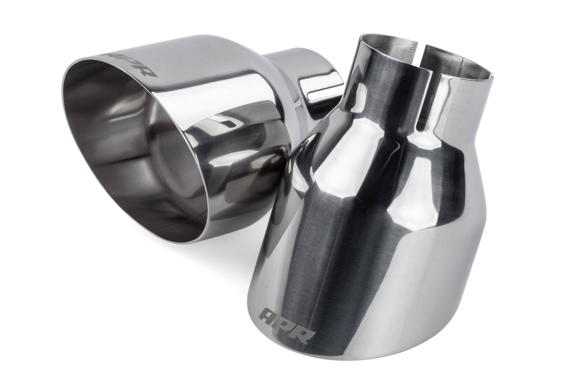 Kies-Motorsports APR APR Single-Walled 4" Slash-Cut Tips (Polished Silver) - Set of 2 Polished Silver