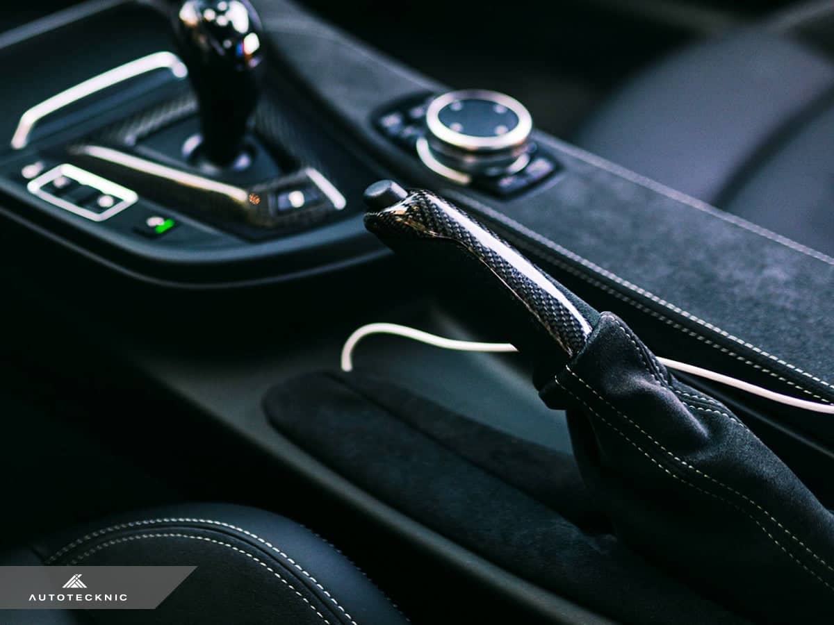 Kies-Motorsports AutoTecknic USA AutoTecknic Carbon Alcantara E-Brake Handle - BMW F-Chassis
