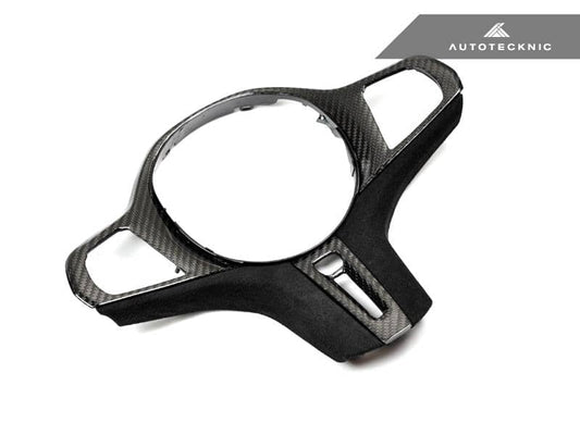 Kies-Motorsports AutoTecknic USA AutoTecknic Carbon Alcantara Steering Wheel Trim - G22/ G26 4-Series G22 4-Series Coupe / Heated Steering Wheel / No