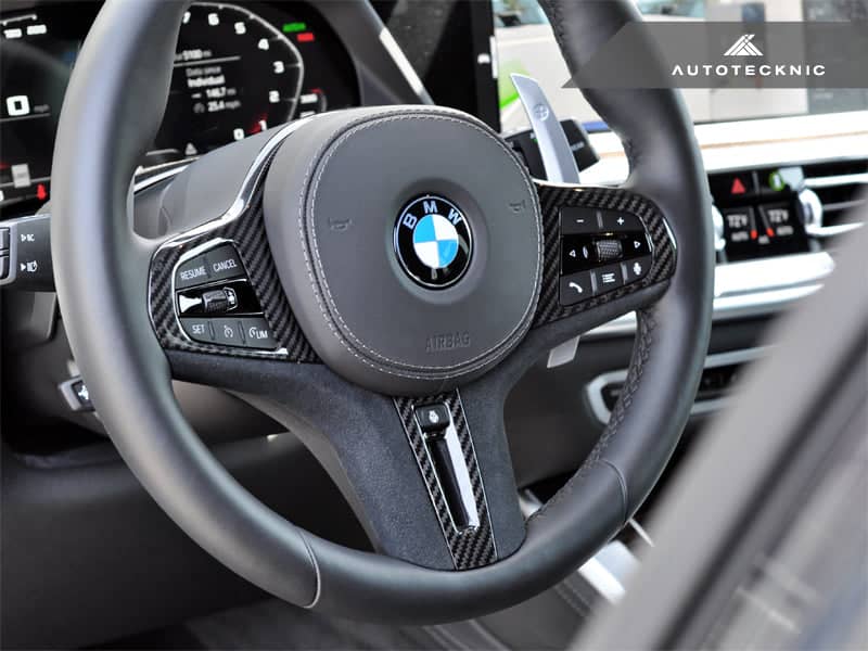Kies-Motorsports AutoTecknic USA AutoTecknic Carbon Alcantara Steering Wheel Trim - G42 2-Series