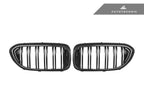 Kies-Motorsports AutoTecknic USA AutoTecknic Carbon Fiber Front Grille Set - G30 5-Series Pre-LCI M Dual-Slats Design